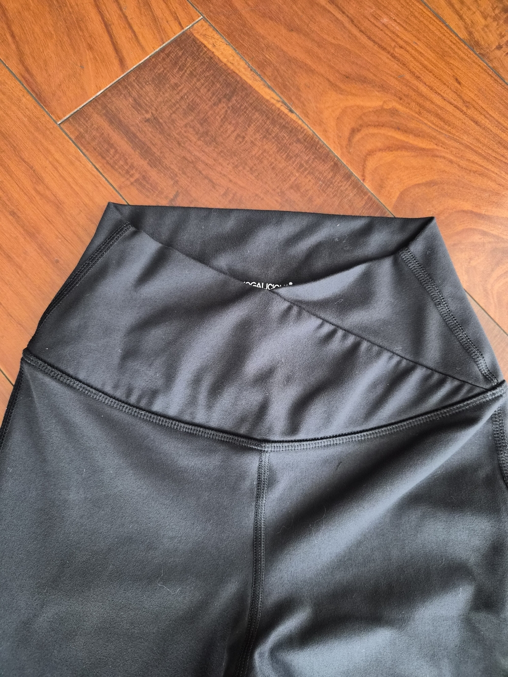 Yogalicious Lux Black Crossover High Waist Flare Leggings Pants XS - Picture 7 of 13